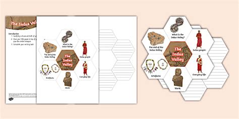 The Indus Valley Hexagon Writing Template