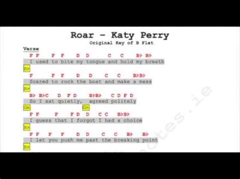 Roar - Katy Perry Music Notes - YouTube