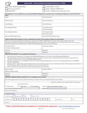 Fillable Online Form 15-Application for Registration of Litter Fax ...