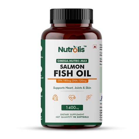 Nutrolis Omega-3 Salmon Fish Oil Capsules 1400mg – High EPA & DHA Blend ...