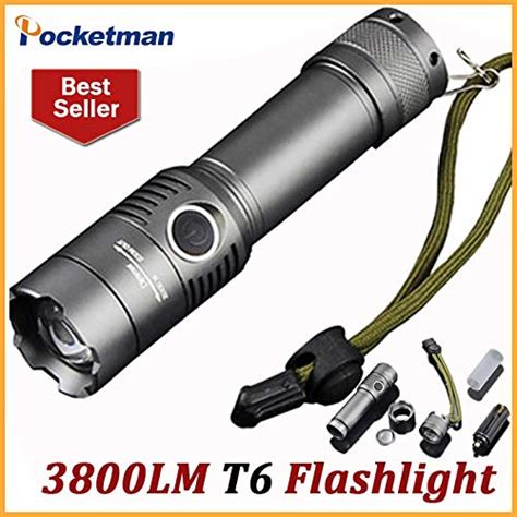 Soledi® 3800 Lumens Powerful LED Flashlight CREE T6 Rechagerable ...