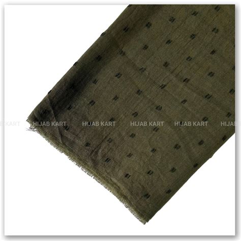 Cotton Stippled Hijab- Olive Green | Soft Cotton Hijab | Hijab Kart