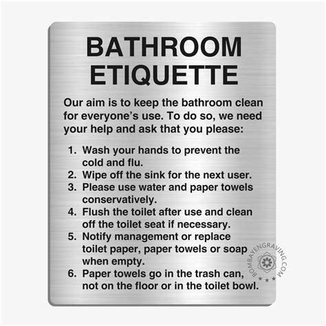 Bathroom Cleanliness Reminders | Bathroom Etiquette Signs – DYKOT