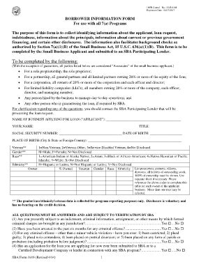 SBA Form 1919 Borrower Information Form - Fill Out, Sign & Share Online ...