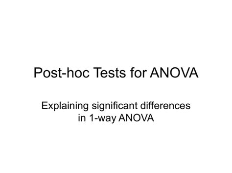 Image result for Post Hoc Test Examples