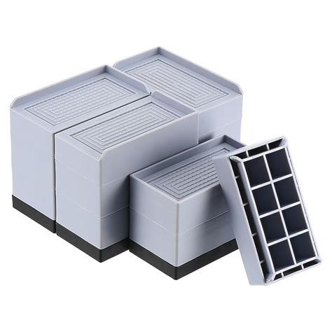 Unique Bargains 4pcs Rectangle Bed Risers 4.33-Inch L-Edge Heavy Duty ...