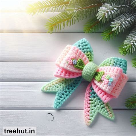 Christmas Crochet Bow Ribbon Ideas patterns and how to make them ...