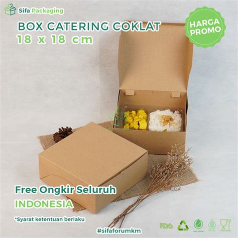 Jual Dus Nasi 18x18 Kraft Bahan 310 GSM Kotak Nasi Katering Paper Lunch ...