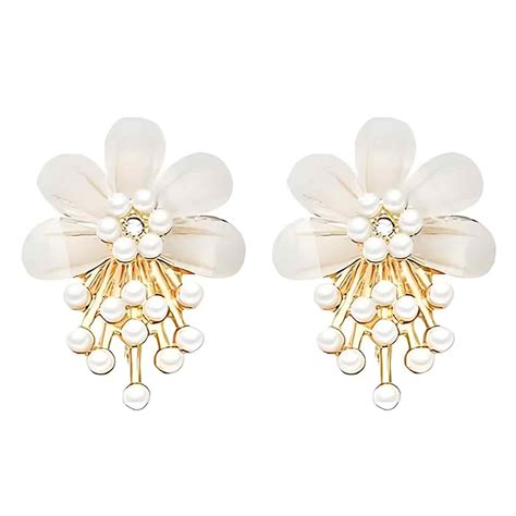 1 Pair Clip on Earrings for Non Pierced Ears, Elegant Floral Ear Cuffs ...