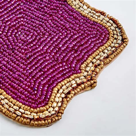 Buy Maya Set of 4 Poly Satin Beaded Coasters from Home Centre at just ...
