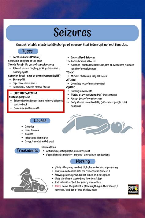 Nursing School Notes, Medsurg Neurology Seizures, This Cheat Sheet ...