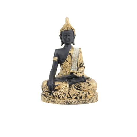 Golden Buddha Statue 11 Inch Decor
