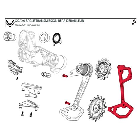 SRAM Kit di Montaggio di Gabbia per Deragliatore Posteriore XX SL Eagle - AXS | T-Type | B1 - 11 ...