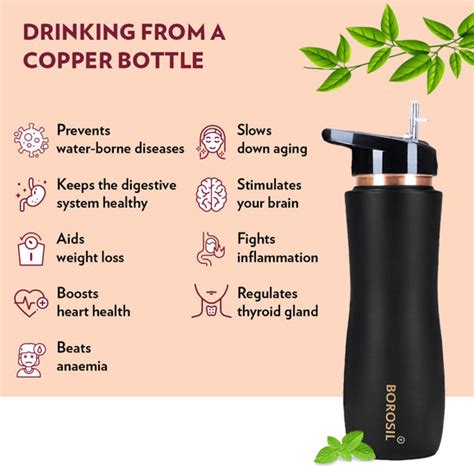 Borosil Sipper Copper Bottle Black 750 ml at Best Price Online in India ...