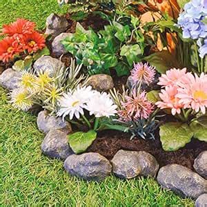 14pc Stone Effect Garden Edging – Easy to Install Hammer-In Polyresin ...