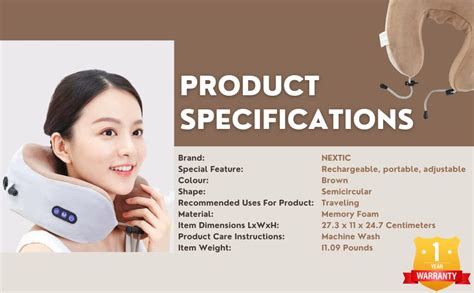 SELLASTIC Travel Neck Pillow Electric Neck Massager Memory Foam Pillow ...