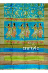 Pure Tussar Kalamkari Saree - Handpainted Radha – Craftyle