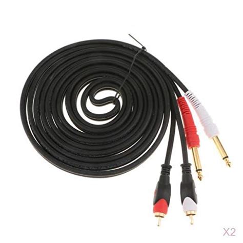 STYLEHEAVEN 2X Instrument Audio Cable 6.5mm Male to RCA Male Wire for ...