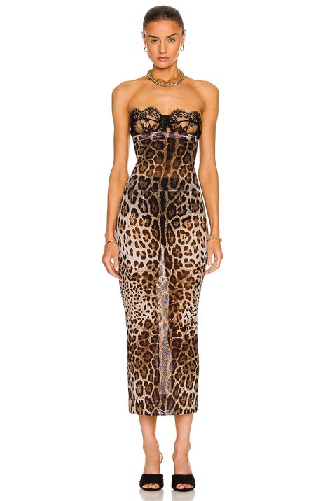 Dolce & Gabbana High Waisted Midi Skirt in Leopard | FWRD