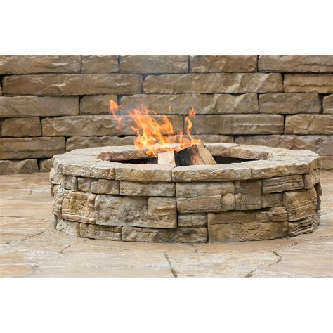Rosetta Belvedere Fire Pit Block Kit Round Ozark Blend w/o Insert 14-1/ ...