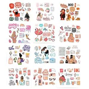 Homeaura Aesthetic Laptop Stickers for Journal Supplies Kit, Phone Case ...
