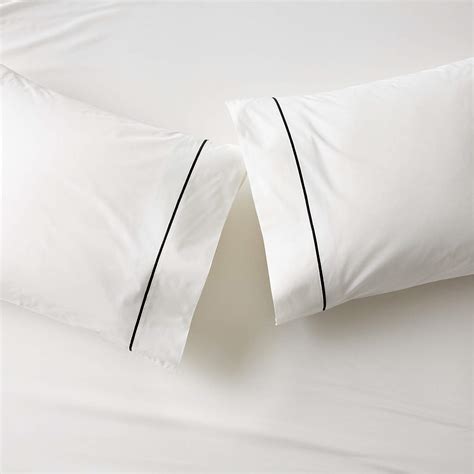 Marisal Organic Cotton 400 Thread Count Percale White and Black Sheet ...