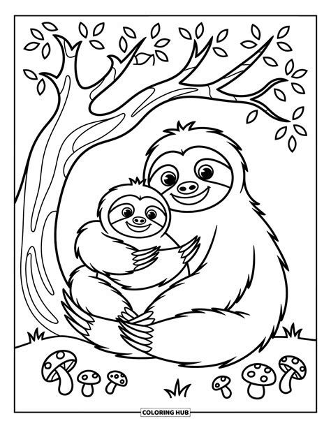 150+ Sloth Coloring Pages for Kids & Adults (Free Printable PDFs)