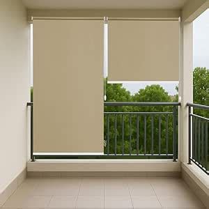 MetDeals Sun & Rain Blockage Waterproof Roller Blinds for Balcony ...