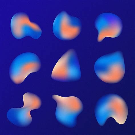 Gradient grainy shape set | Free Vector