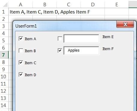 Image result for Multiple Checkbox Excel VBA