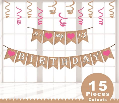 FESTIKO Its My Half Birthday Banner for girl, 6 months old banner ...