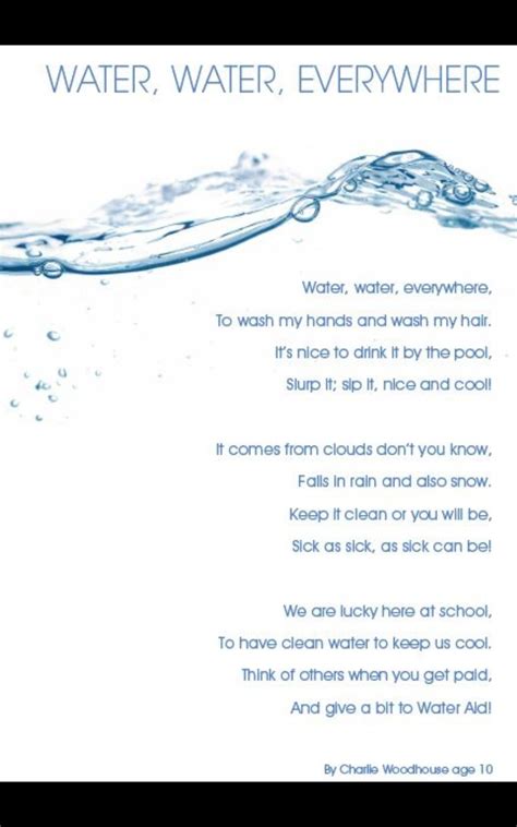 give me a short poem about uses water - Brainly.in