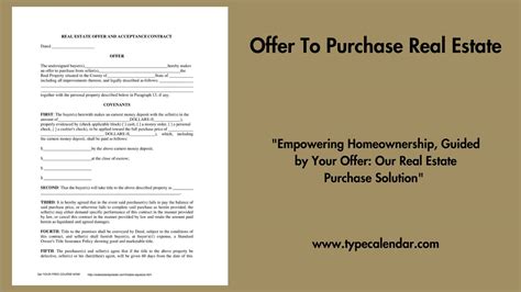 Free Printable Offer To Purchase Real Estate Form Templates [PDF, Word]