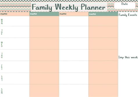 Image result for Family Planner Examples