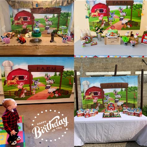 Buy Farm Theme Photography Backdrop Red Barn Animals Barnyard House ...