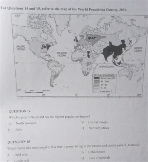 Solved: For Questions 14 and 15, refer to the map of the World ...