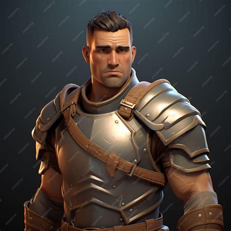 Premium Photo | 3D Character Male Warrior Muscular Fair Skin Sword ...