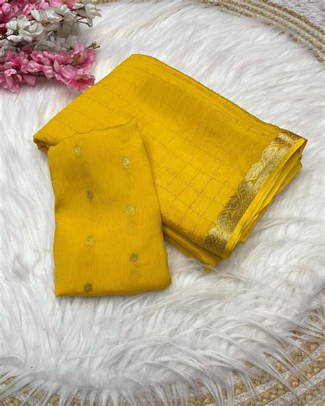 Vintage checks saree-SR1200G – Swarna Reddys