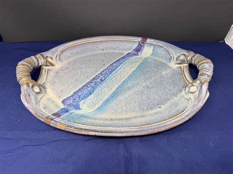 Lot #1 - Beautiful Glazed Pottery Serving Tray - Adam's Northwest ...