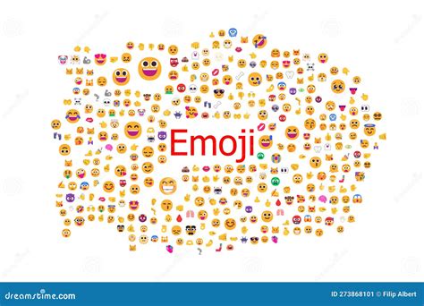 Emoji Icons Concentrated Around The Big Red Emoji Title In The Middle Royalty-Free Stock Photo ...