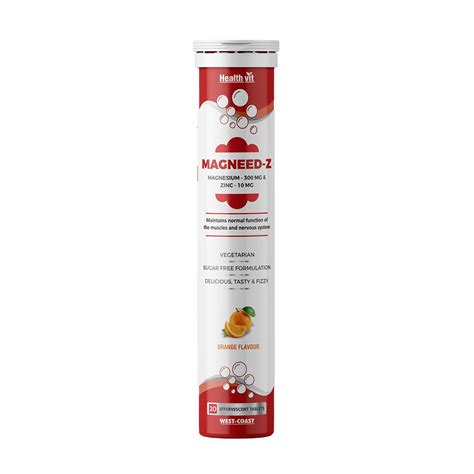Healthvit Magneed-Z Magnesium 300mg & Zinc 10mg | For Muscle Health