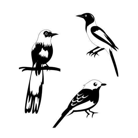 Free Black and White Bird Clipart Template to Edit Online