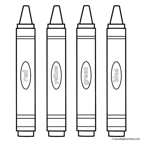 Large Crayons - Coloring Page (Back to School)