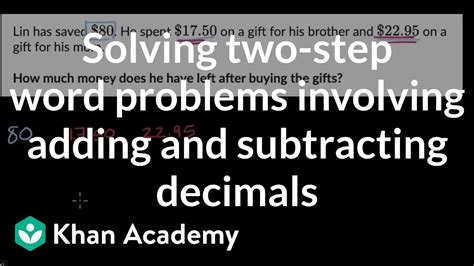 Image result for Example of Decimal Word Problems Two-Step Addition and Subtraction