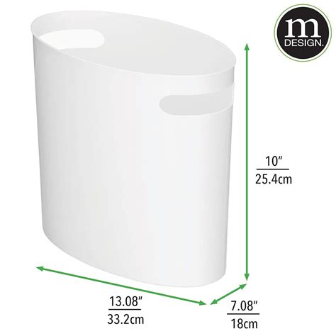 Buy mDesign Modern Oval Plastic Compact Trash Can Wastebasket, Garbage ...
