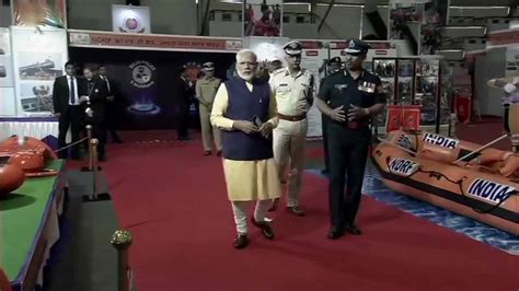 Prime Minister Narendra Modi visits Police Technology Exhibition in Kevadia