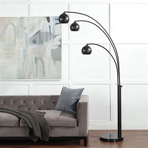 Folia 87" Tall Matte Black Floor Lamp with Dome Iron Shade | Linen Chest