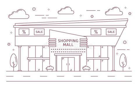 Shopping mall building. stock vector. Illustration of commercial ...