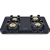 Prestige Svachh GTSV-04 Easy Clean Glass-Top 4 Brass Burner LPG Gas ...