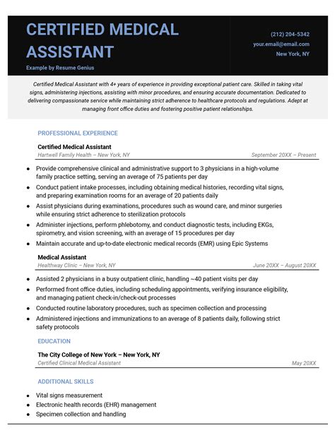 Resume Medical Assistant